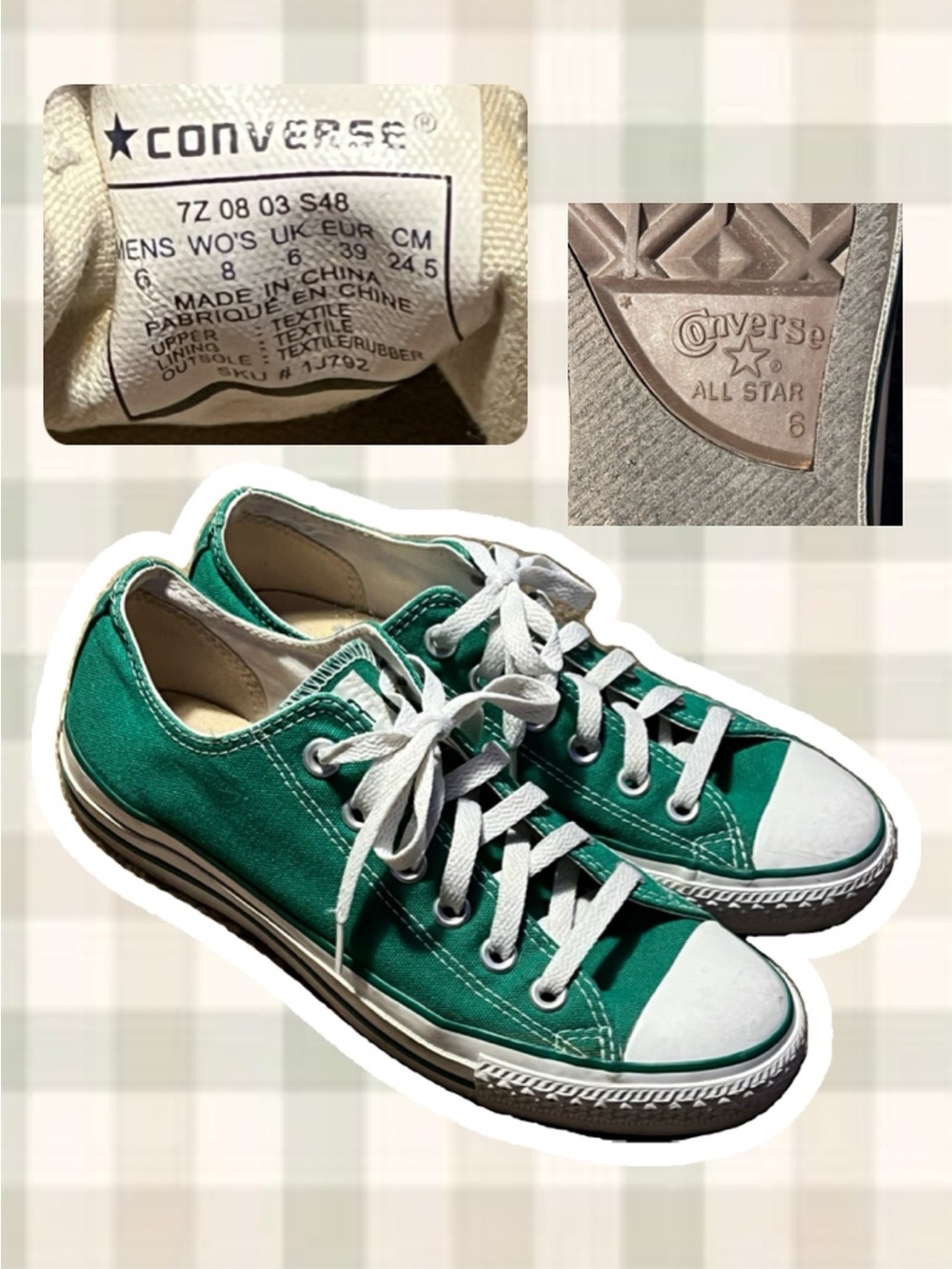 Green Converse Low Top Sneakers